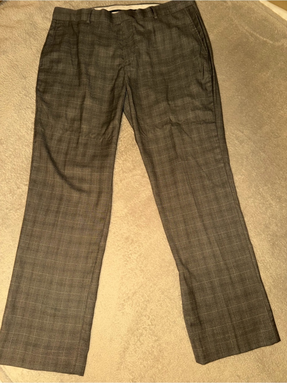 Michael Brandon Gray Brown Plaid Dress Pants